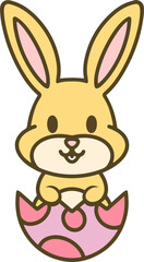 cute easter bunny in easter egg