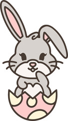 cute easter bunny in easter egg
