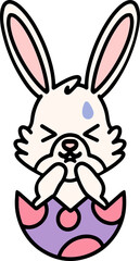 cute easter bunny in easter egg