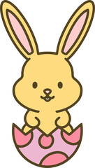 cute easter bunny in easter egg