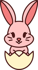 cute easter bunny in easter egg