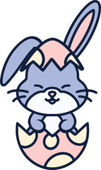 cute easter bunny in easter egg