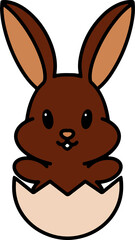 cute easter bunny in easter egg
