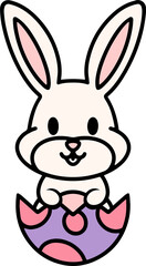 cute easter bunny in easter egg