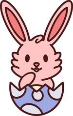 cute easter bunny in easter egg