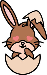 easter bunny simple cartoon