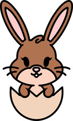 easter bunny simple cartoon