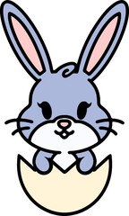 easter bunny simple cartoon