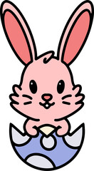 easter bunny simple cartoon