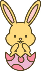 easter bunny simple cartoon