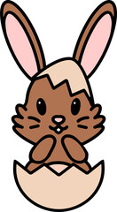 easter bunny simple cartoon