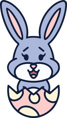 easter bunny simple cartoon