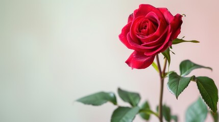 Fototapeta premium Red rose background with copy space