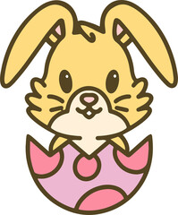 easter bunny simple cartoon