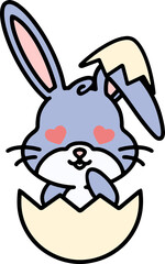 cartoon easter bunny in egg