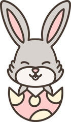 cartoon easter bunny in egg
