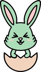 cartoon easter bunny in egg