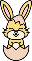cartoon easter bunny in egg