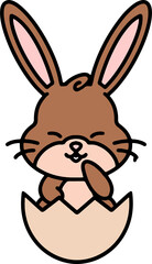 cartoon easter bunny in egg
