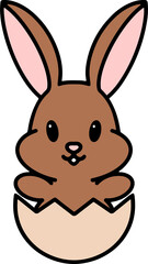 cartoon easter bunny in egg