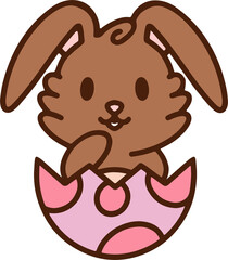 cartoon easter bunny in egg