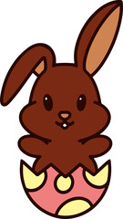 cartoon easter bunny in egg