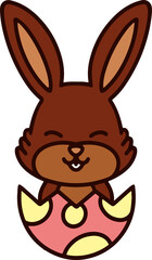cartoon easter bunny in egg