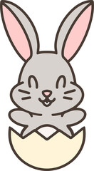 cartoon easter bunny in egg