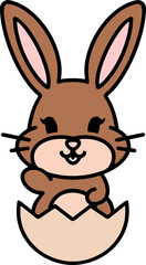 Fototapeta premium cartoon easter bunny in egg