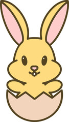 cartoon easter bunny in egg