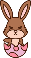 cartoon easter bunny in egg