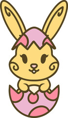 Obraz premium cartoon easter bunny in egg
