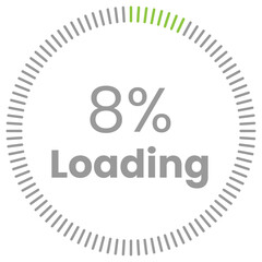 8% Loading. 8% circle diagrams Infographics vector, 8 Percentage ready to use for web design ux-ui