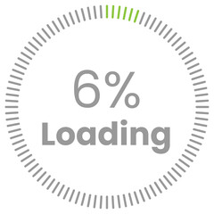 6% Loading. 6% circle diagrams Infographics vector, 6 Percentage ready to use for web design ux-ui
