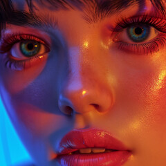 Fantasy Fusion: A Photorealistic Exploration of Vibrant and Artistic Makeup





