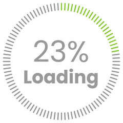 23% Loading. 23% circle diagrams Infographics vector, 23 Percentage ready to use for web design ux-ui