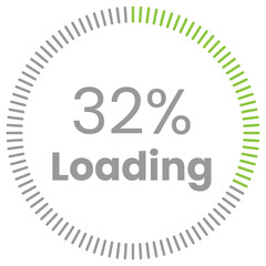 32% Loading. 32% circle diagrams Infographics vector, 32 Percentage ready to use for web design ux-ui