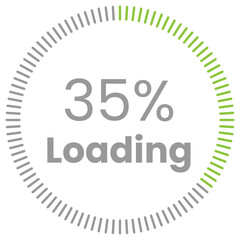 35% Loading. 35% circle diagrams Infographics vector, 35 Percentage ready to use for web design ux-ui