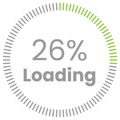 26% Loading. 26% circle diagrams Infographics vector, 26 Percentage ready to use for web design ux-ui