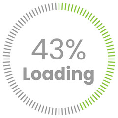 43% Loading. 43% circle diagrams Infographics vector, 43 Percentage ready to use for web design ux-ui