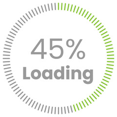 45% Loading. 45% circle diagrams Infographics vector, 45 Percentage ready to use for web design ux-ui