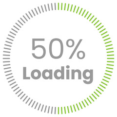 50% Loading. 50% circle diagrams Infographics vector, 50 Percentage ready to use for web design ux-ui