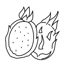 Dragon fruit cartoon doodle