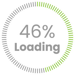 46% Loading. 46% circle diagrams Infographics vector, 46 Percentage ready to use for web design ux-ui