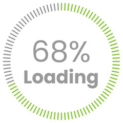 68% Loading. 68% circle diagrams Infographics vector, 68 Percentage ready to use for web design ux-ui