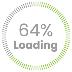 64% Loading. 64% circle diagrams Infographics vector, 64 Percentage ready to use for web design ux-ui