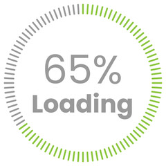65% Loading. 65% circle diagrams Infographics vector, 65 Percentage ready to use for web design ux-ui