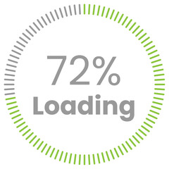 72% Loading. 72% circle diagrams Infographics vector, 72 Percentage ready to use for web design ux-ui