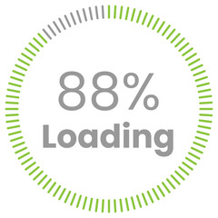 88% Loading. 88% circle diagrams Infographics vector, 88 Percentage ready to use for web design ux-ui