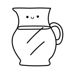 water in jar doodle cartoon